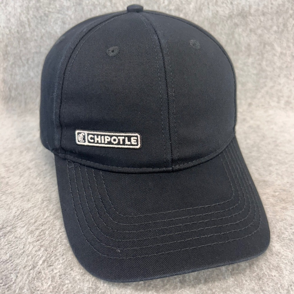 Chipotle Logo Mens Black Loomstate Baseball Cap Organic Cotton Adjustable OSFM